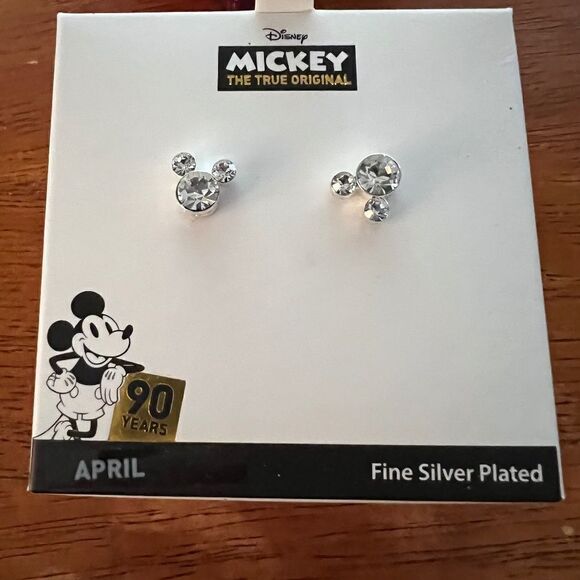 Disney Jewelry - 🆕 Disney Mickey The True Original April Birthstone Studded Earrings